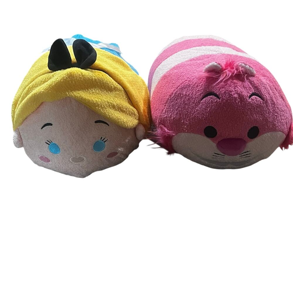 Disney Tsum Tsum Alice in Wonderland and Cheshire Cat Pillow Plush Large 11”